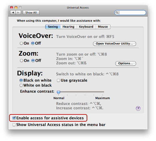 Enabling UI Scripting on your Mac